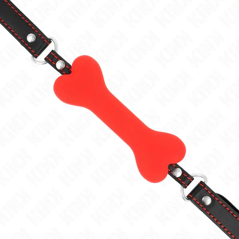 KINK - MORDAZA DE HUESO 12 CM ROJO 63 x 2 CM - Nuvica
