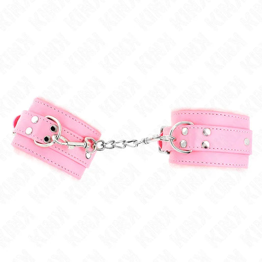 KINK - MUÑEQUERAS FORRADAS ROSA CON CORREA ROSA AJUSTABLE 20-29 CM X 5.5 CM - Nuvica