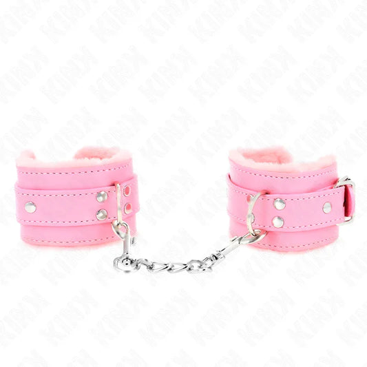 KINK - MUÑEQUERAS FORRADAS ROSA CON CORREA ROSA AJUSTABLE 20-29 CM X 5.5 CM - Nuvica
