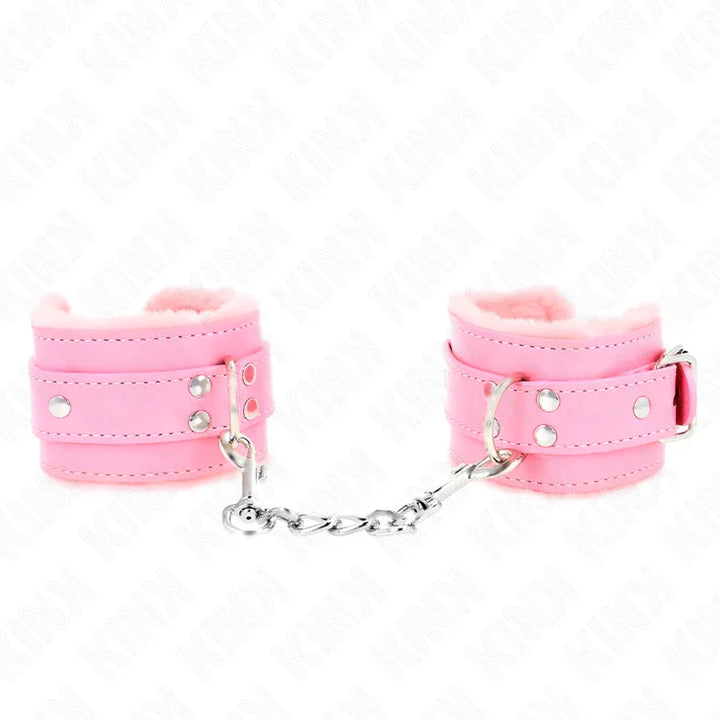 KINK - MUÑEQUERAS FORRADAS ROSA CON CORREA ROSA AJUSTABLE 20-29 CM X 5.5 CM - Nuvica