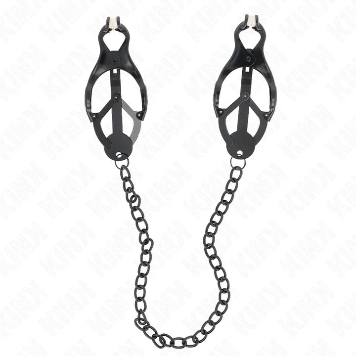 KINK - PINZAS PARA PEZONES ESTILO JAPONÉS CON CADENA NEGRO 30 CM - Nuvica