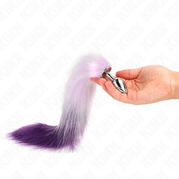 KINK - PLUG ANAL TALLA S 7 X 3 CM CON COLA SINTÉTICA 40 CM VIOLETA - Nuvica