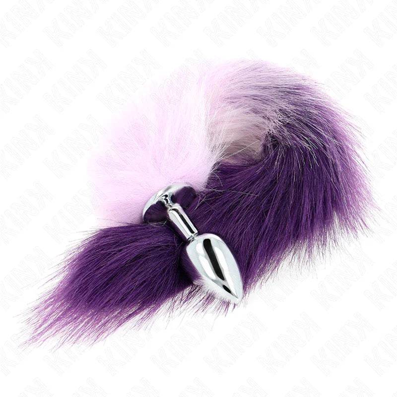 KINK - PLUG ANAL TALLA S 7 X 3 CM CON COLA SINTÉTICA 40 CM VIOLETA - Nuvica