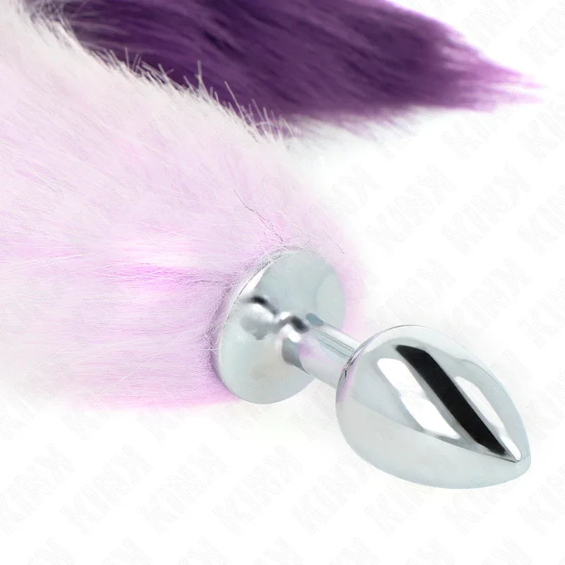 KINK - PLUG ANAL TALLA S 7 X 3 CM CON COLA SINTÉTICA 40 CM VIOLETA - Nuvica