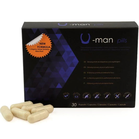 500 COSMETICS - U-MAN AUMENTO TAMAÑO PENE Y POTENCIA SEXUAL - 30 CÁPSULAS - Nuvica