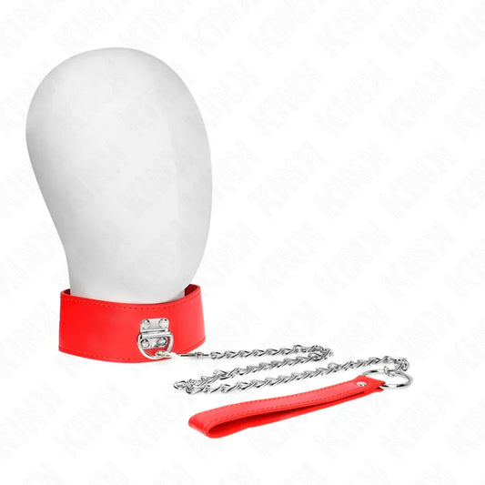 KINK - COLLAR CON CORREA 65 CM ANCHO ROJO AJUSTABLE 33.5-41 CM X 5 CM - Nuvica