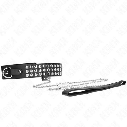 KINK - COLLAR CON CORREA 65 CM CON BRILLOS AJUSTABLE 37-42 CM X 5.3 CM - Nuvica