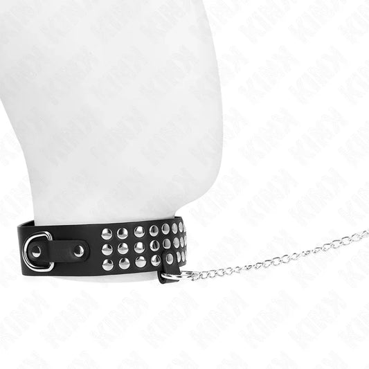 KINK - COLLAR CON CORREA 65 CM CON BRILLOS AJUSTABLE 37-42 CM X 5.3 CM - Nuvica