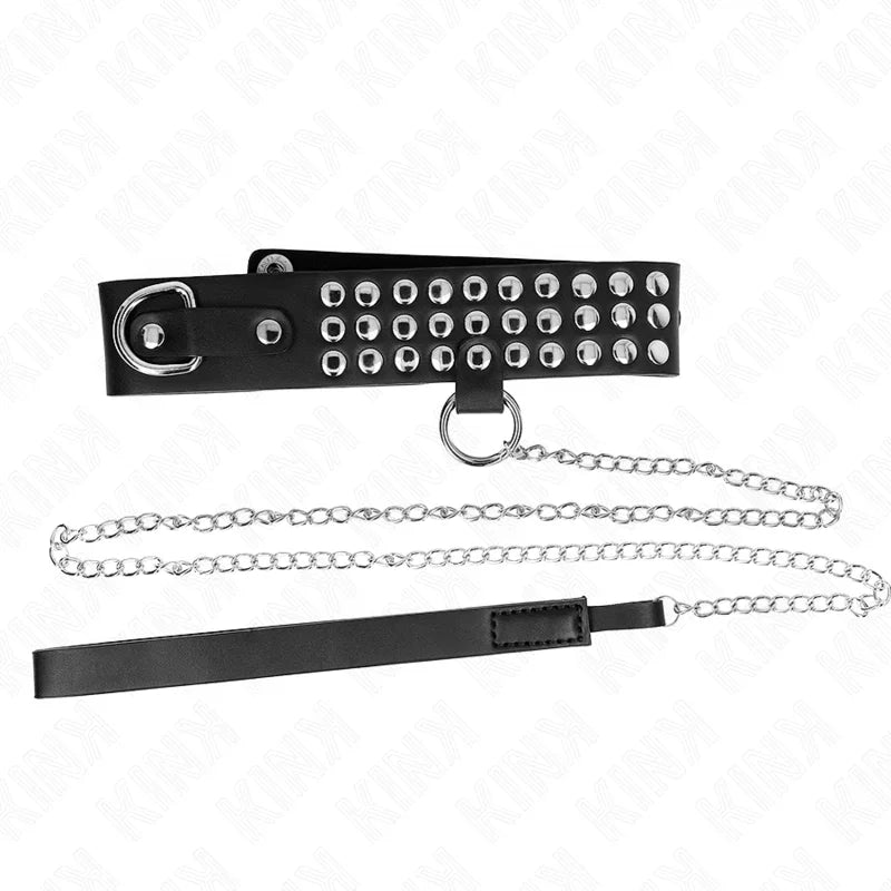 KINK - COLLAR CON CORREA 65 CM CON BRILLOS AJUSTABLE 37-42 CM X 5.3 CM - Nuvica