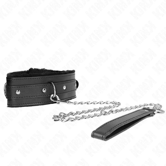 KINK - COLLAR CON CORREA 65 CM CON RESTRICCIONES NEGRO AJUSTABLE 36-42 CM X 5.5 CM - Nuvica