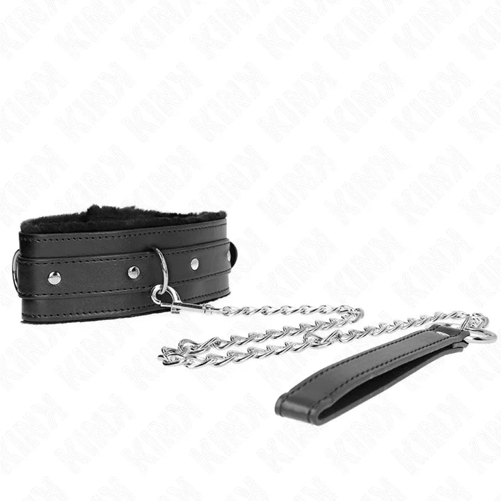 KINK - COLLAR CON CORREA 65 CM CON RESTRICCIONES NEGRO AJUSTABLE 36-42 CM X 5.5 CM - Nuvica