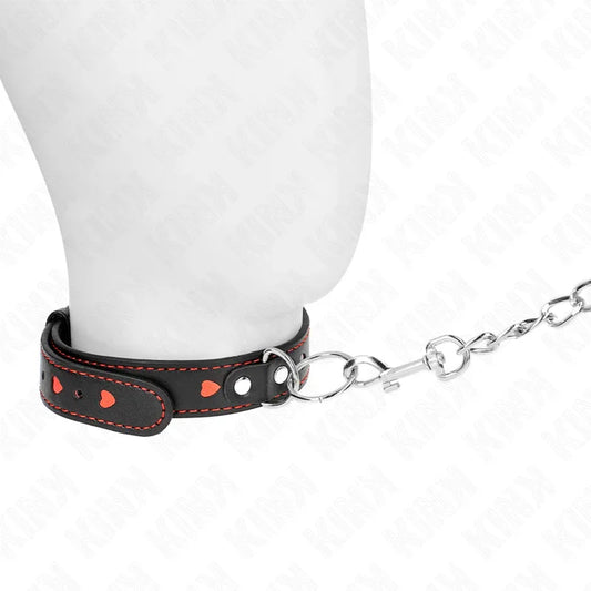 KINK - COLLAR CON CORREA 65 CM DETALLES CORAZÓN 52.5 X 2.5 CM - Nuvica