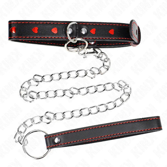 KINK - COLLAR CON CORREA 65 CM DETALLES CORAZÓN 52.5 X 2.5 CM - Nuvica
