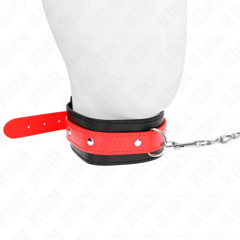 KINK - COLLAR CON CORREA 65 CM ROJO AJUSTABLE 36-43 CM X 5 CM - Nuvica
