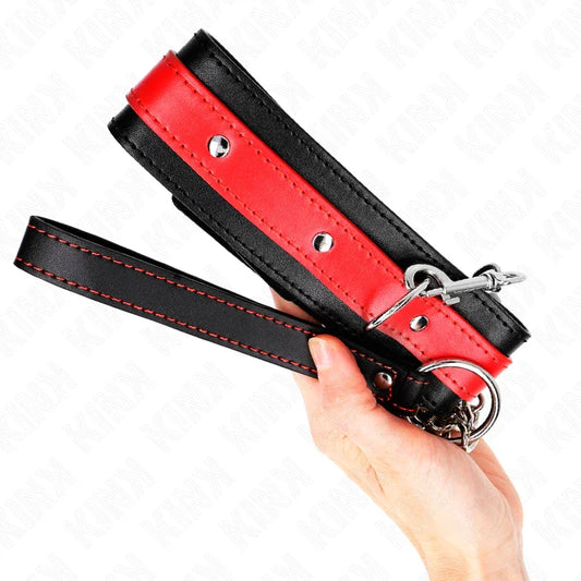 KINK - COLLAR CON CORREA 65 CM ROJO AJUSTABLE 36-43 CM X 5 CM - Nuvica