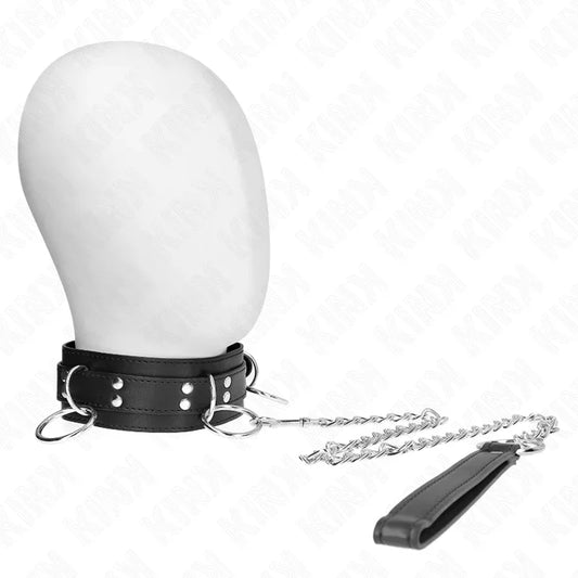 KINK - COLLAR CON CORREA 80 CM ESCLAVITUD 3 ANILLOS 53 X 5 CM - Nuvica