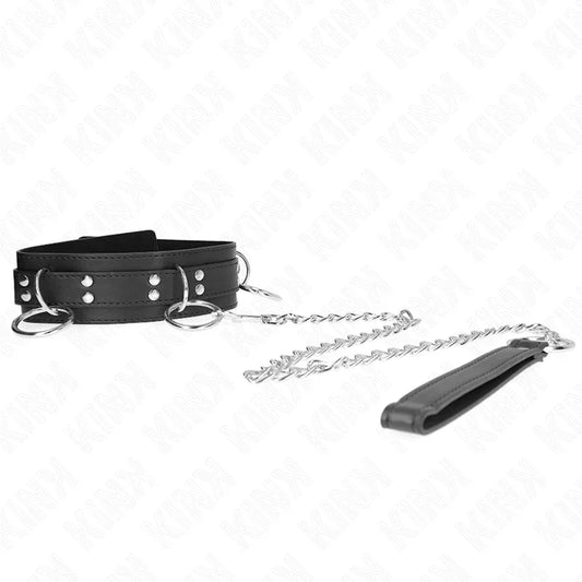 KINK - COLLAR CON CORREA 80 CM ESCLAVITUD 3 ANILLOS 53 X 5 CM - Nuvica