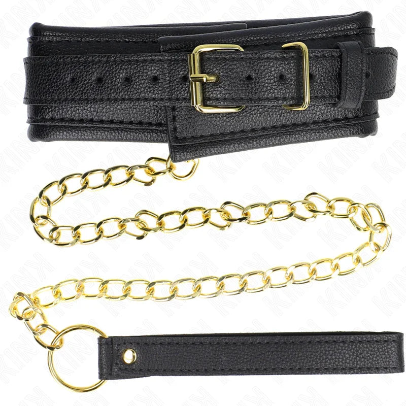KINK - COLLAR CON CORREA ESPONJA IMITACIÓN CUERO MODELO 1 AJUSTABLE 37-54 CM X 3 CM - Nuvica