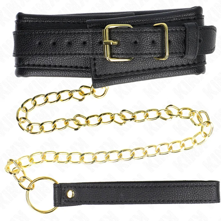 KINK - COLLAR CON CORREA ESPONJA IMITACIÓN CUERO MODELO 1 AJUSTABLE 37-54 CM X 3 CM - Nuvica