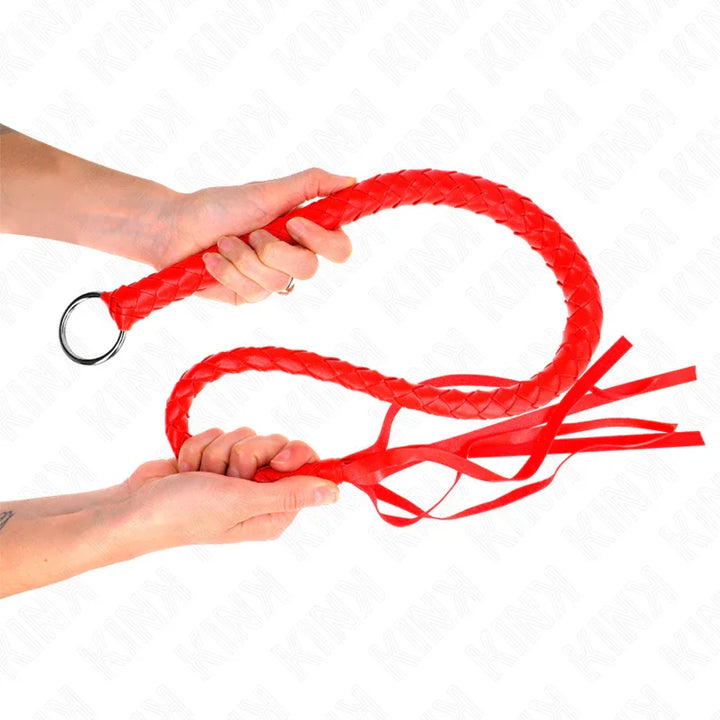 KINK - LÁTIGO DE SERPIENTE CON ANILLO DE MANO ROJO 65 CM - Nuvica