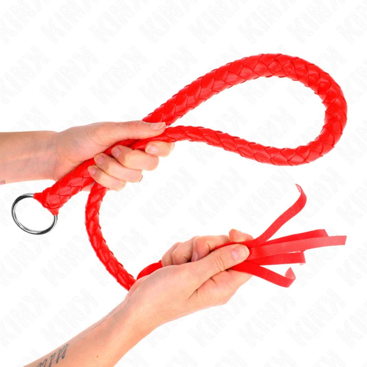 KINK - LÁTIGO DE SERPIENTE CON ANILLO DE MANO ROJO 65 CM - Nuvica