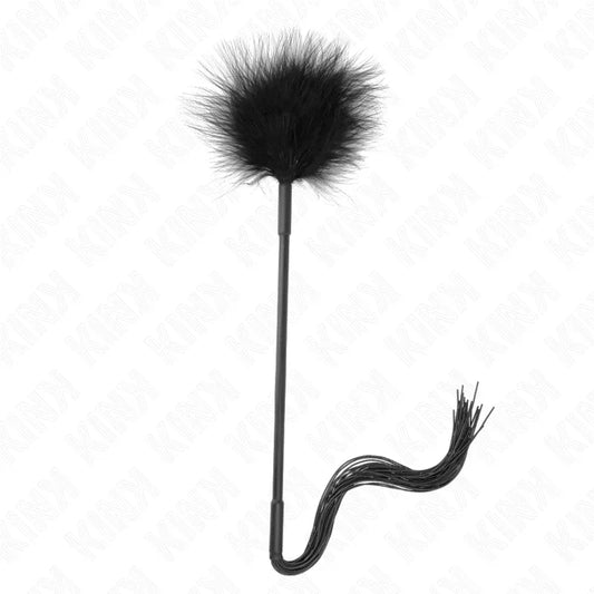 KINK - LÁTIGO DE SILICONA CON PLUMAS PARA COSQUILLAS 47 CM - Nuvica