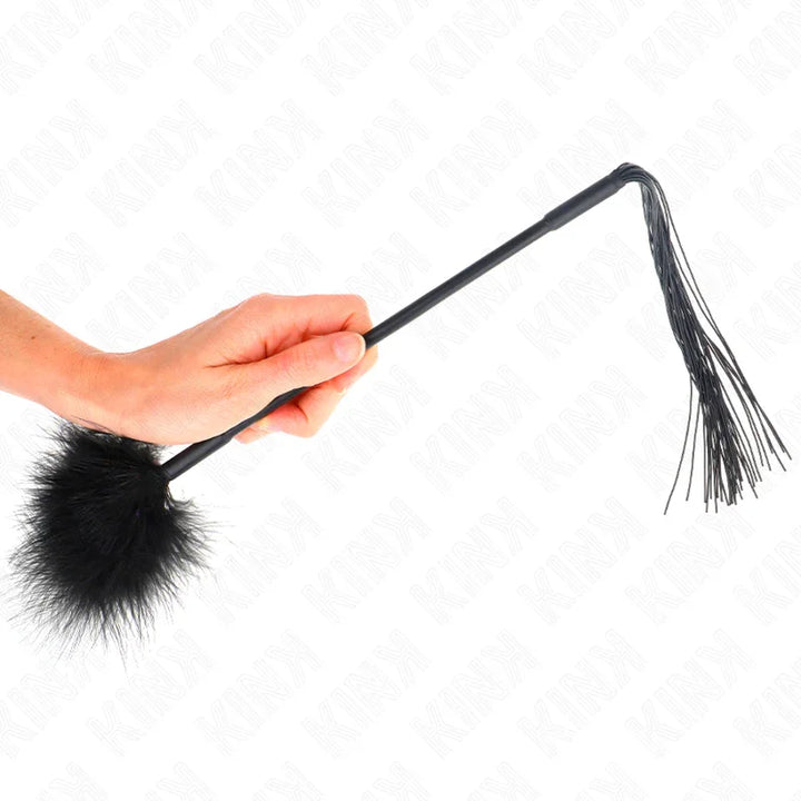 KINK - LÁTIGO DE SILICONA CON PLUMAS PARA COSQUILLAS 47 CM - Nuvica