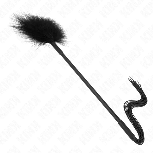 KINK - LÁTIGO DE SILICONA CON PLUMAS PARA COSQUILLAS 47 CM - Nuvica