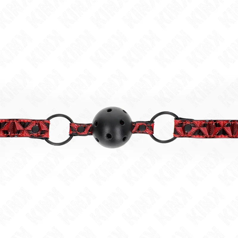 KINK - MORDAZA DE BOLA 4.5 CM CON PATRÓN DE DIAMANTE MODELO 2 64.5 CM AJUSTABLE 42- 60 CM - Nuvica