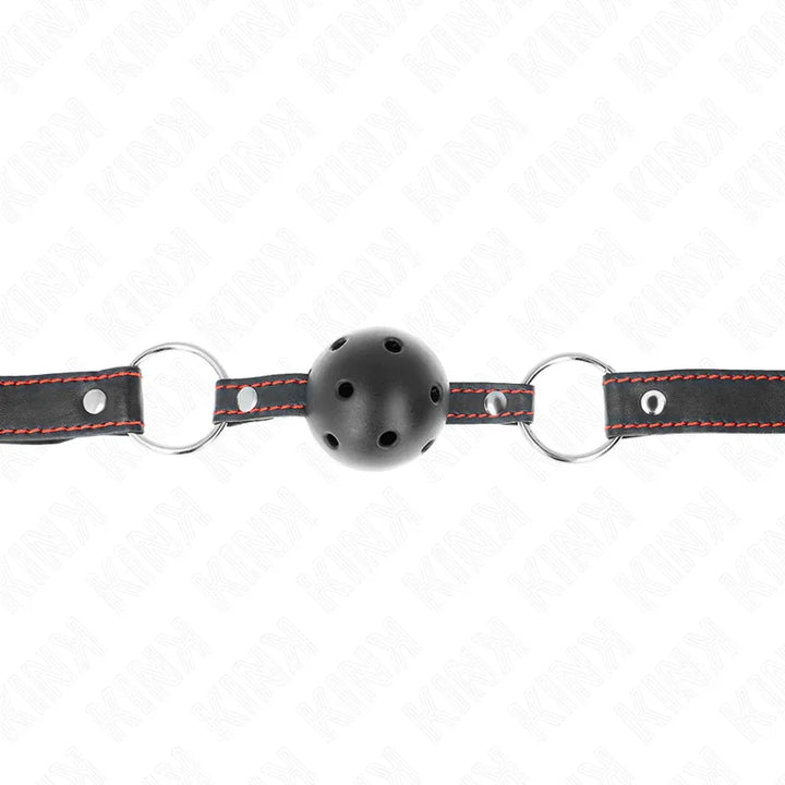 KINK - MORDAZA DE BOLA 4.5 CM NEGRA DURA HUECA MODELO 2 65 x 2.5 CM - Nuvica
