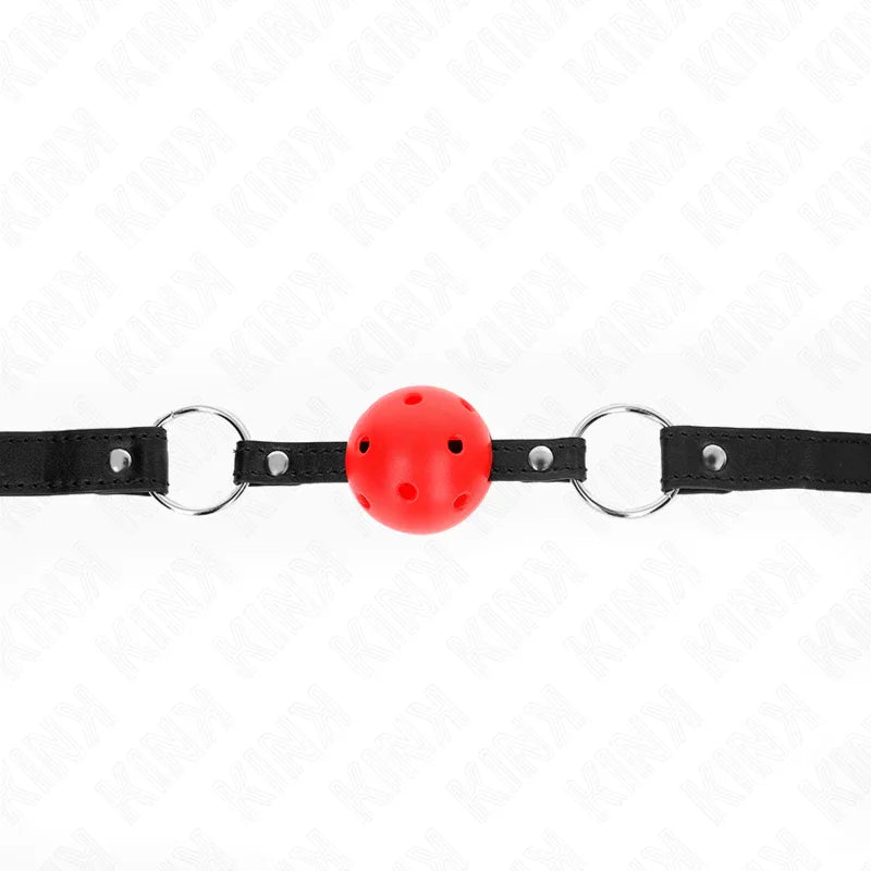KINK - MORDAZA DE BOLA 4.5 CM ROJA DURA HUECA MODELO 1 63.5 X 2 CM - Nuvica