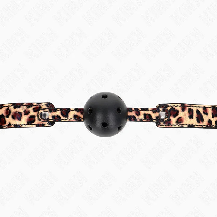 KINK - MORDAZA DE BOLA 4.5 CM TRANSPIRABLE LEOPARDO 65 x 2.5 CM - Nuvica