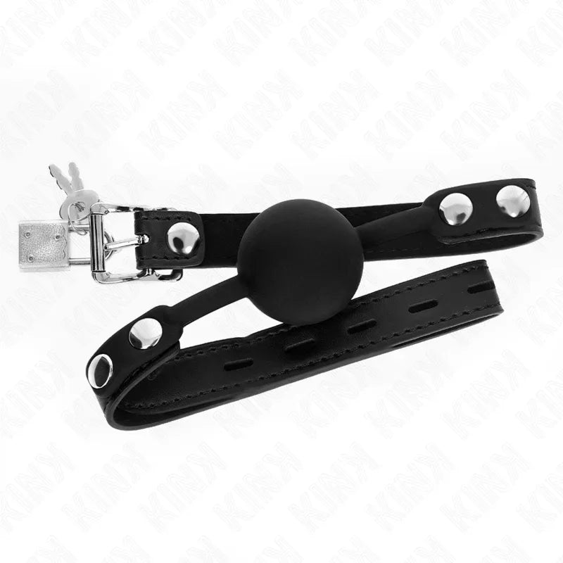 KINK - MORDAZA DE BOLA 4 CM DE SILICONA MODELO 1 CON CANDADO 60 x 2 CM - Nuvica