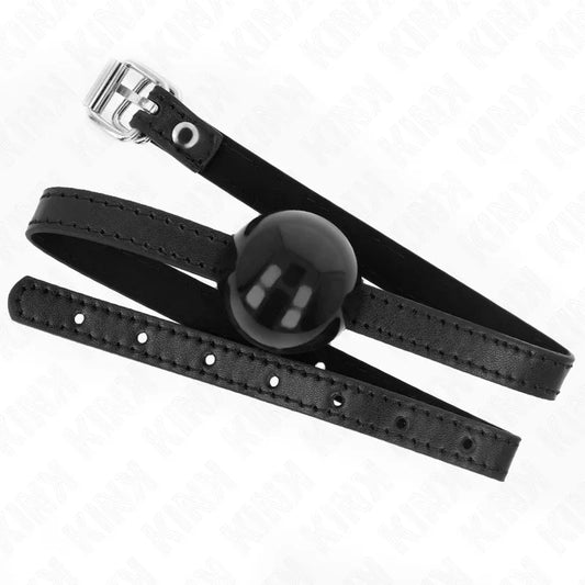 KINK - MORDAZA DE BOLA 4 CM SÓLIDA SIMPLE NEGRO 65 x 1.5 CM - Nuvica