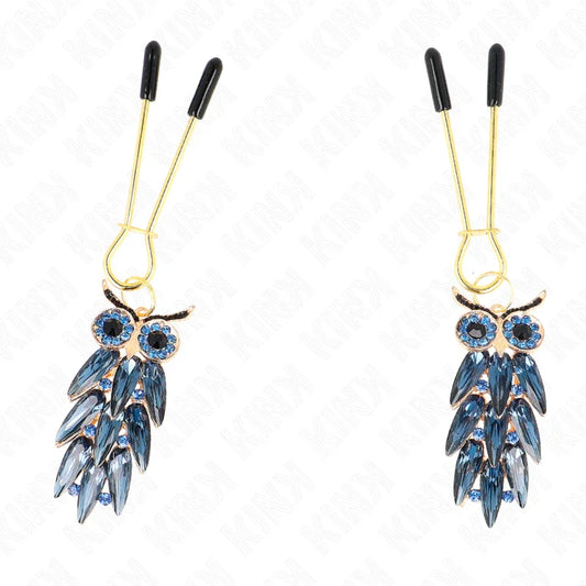 KINK - PINZAS PARA PEZONES CON COLGANTE DE BÚHO 6 CM - Nuvica