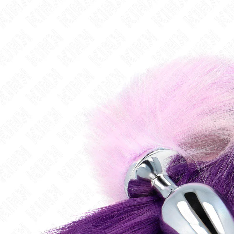KINK - PLUG ANAL TALLA L 10 X 4 CM CON COLA SINTÉTICA 40 CM VIOLETA - Nuvica