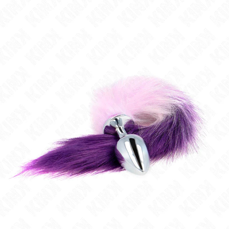 KINK - PLUG ANAL TALLA L 10 X 4 CM CON COLA SINTÉTICA 40 CM VIOLETA - Nuvica