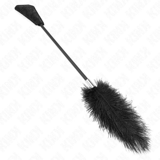 KINK - PLUMAS DE AVESTRUZ PARA COSQUILLAS CON PALETA DE ENCAJE 56 CM - Nuvica