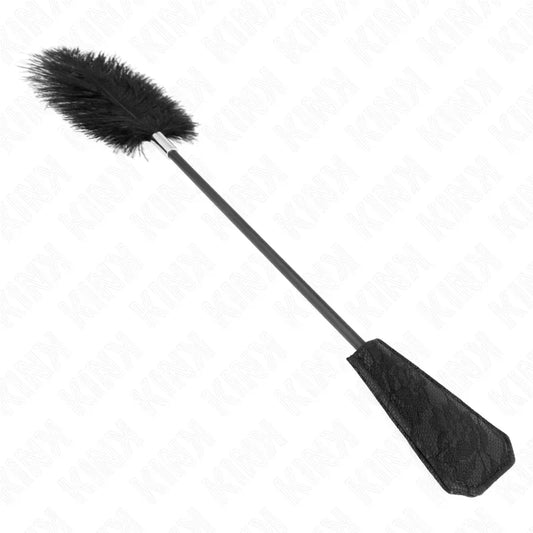 KINK - PLUMAS DE AVESTRUZ PARA COSQUILLAS CON PALETA DE ENCAJE 56 CM - Nuvica