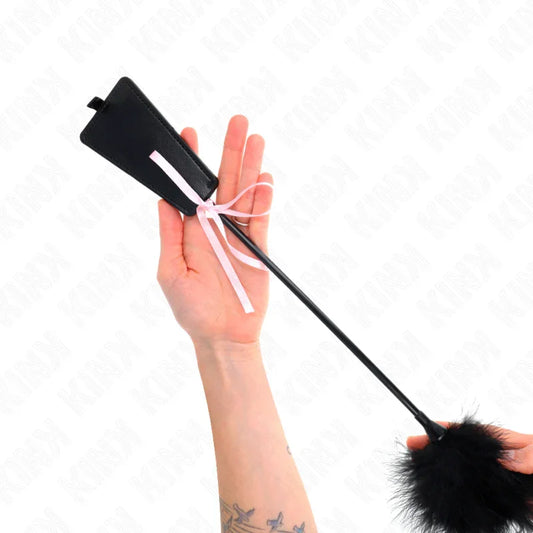 KINK - PLUMAS PARA COSQUILLAS CON LAZO DE CINTA ROSA 49 CM - Nuvica