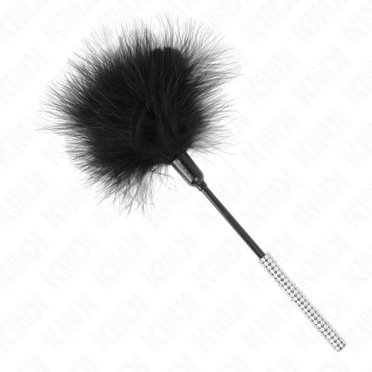 KINK - PLUMAS PARA COSQUILLAS CON MANGO DE DIAMANTES DE IMITACIÓN 27 CM - Nuvica