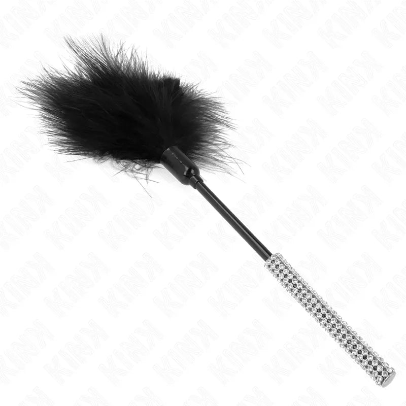 KINK - PLUMAS PARA COSQUILLAS CON MANGO DE DIAMANTES DE IMITACIÓN 27 CM - Nuvica