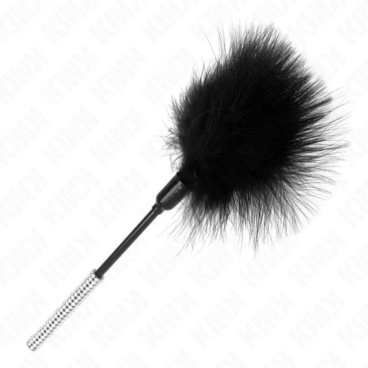 KINK - PLUMAS PARA COSQUILLAS CON MANGO DE DIAMANTES DE IMITACIÓN 27 CM - Nuvica
