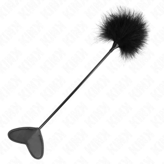 KINK - PLUMAS PARA COSQUILLAS CON PALETA DE CORAZÓN 31 CM - Nuvica