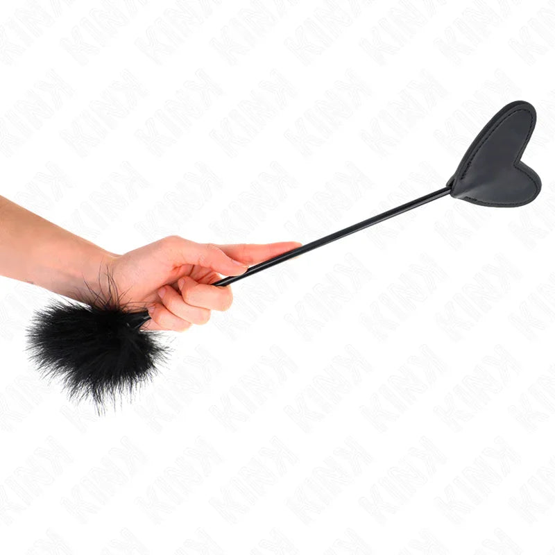 KINK - PLUMAS PARA COSQUILLAS CON PALETA DE CORAZÓN 31 CM - Nuvica