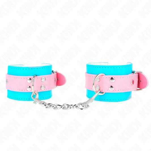 KINK - MUÑEQUERAS CHIC AZUL / ROSA AJUSTABLE 16-28 CM X 5 CM - Nuvica