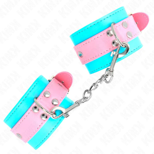 KINK - MUÑEQUERAS CHIC AZUL / ROSA AJUSTABLE 16-28 CM X 5 CM - Nuvica