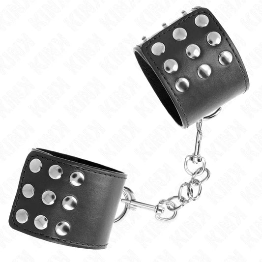 KINK - MUÑEQUERAS CON CIERRE A PRESIÓN AJUSTABLE NEGRO 19-24 CM X 5.5 CM - Nuvica