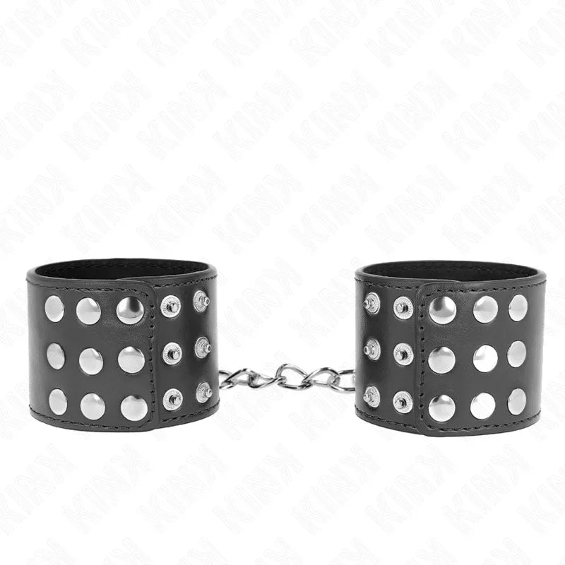 KINK - MUÑEQUERAS CON CIERRE A PRESIÓN AJUSTABLE NEGRO 19-24 CM X 5.5 CM - Nuvica