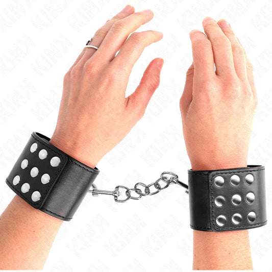 KINK - MUÑEQUERAS CON CIERRE A PRESIÓN AJUSTABLE NEGRO 19-24 CM X 5.5 CM - Nuvica